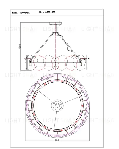 Люстра подвесная Moderli V8091-PL Square УТ000034672