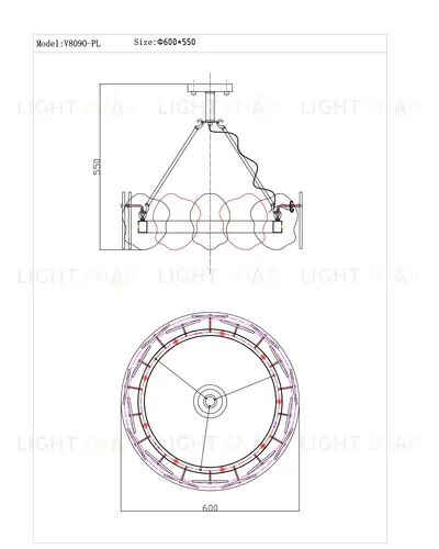 Люстра подвесная Moderli V8090-PL Square УТ000034671