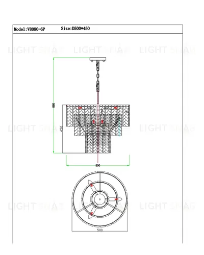 Люстра подвесная Moderli V8080-6P Alberto УТ000034669