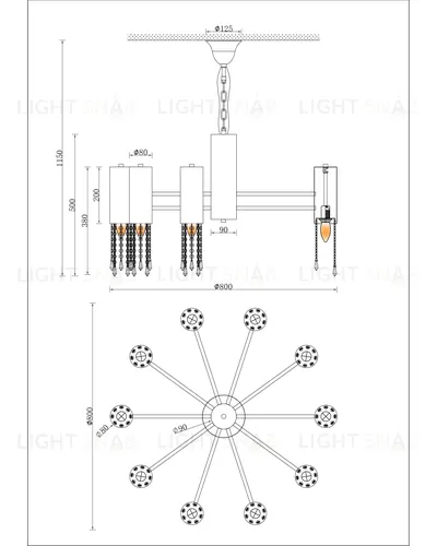 Люстра подвесная Moderli V10010-10P Klimand УТ000034694