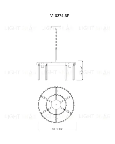 Светильник подвесной Moderli V10374-6P Avista УТ000034939