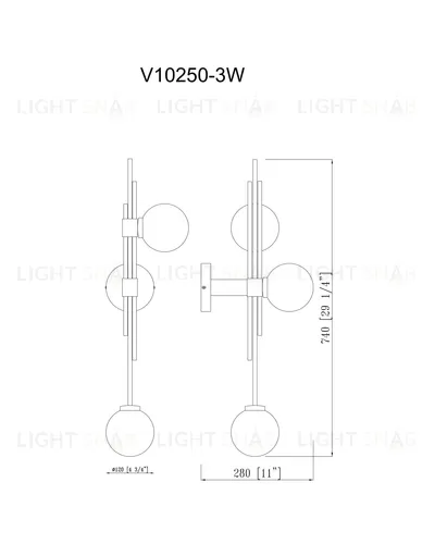 Светильник настенный Moderli V10250-3W Sience УТ000034900