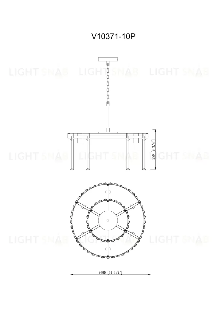 Люстра подвесная Moderli V10371-10P Avista УТ000034936