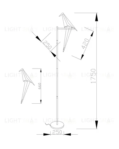 Светодиодный торшер Moderli V3074-1FL origami Birds 1*LED*6W УТ000024016