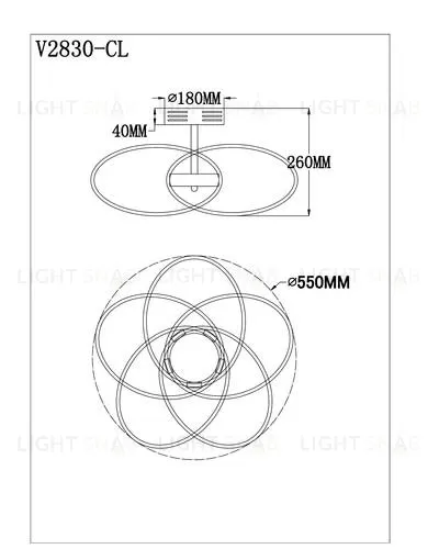 Светодиодная потолочная люстра с пультом Moderli V2830-CL Arrow LED 200W УТ000021628