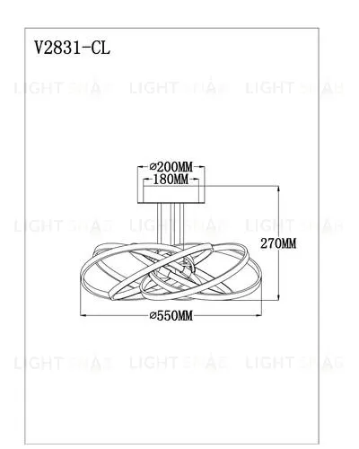 Светодиодная потолочная люстра с пультом Moderli V2831-CL Arrow LED 280W УТ000021629