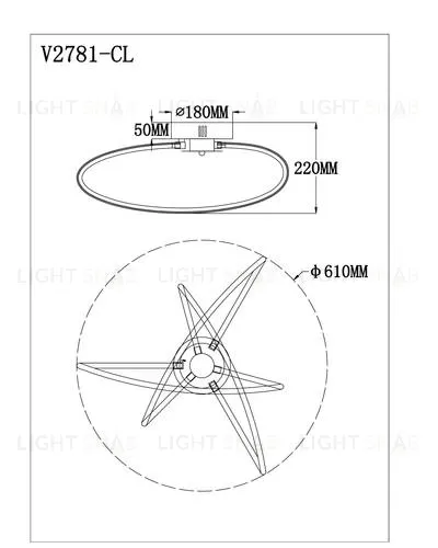 Светодиодная потолочная люстра с пультом Moderli V2781-CL Ello LED 126W УТ000021612