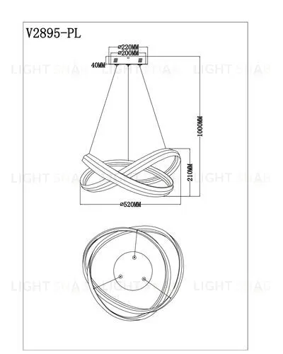 Светодиодная подвесная люстра с пультом Moderli V2895-PL Novas LED 248W УТ000021648