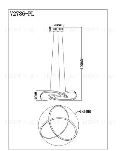 Светодиодная подвесная люстра с пультом Moderli V2786-PL Ello LED 90W УТ000021617