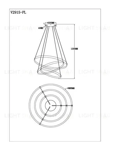 Светодиодная подвесная люстра Moderli V2915-PL Lama LED 174W УТ000021655