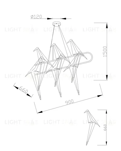 Подвесной светодиодный светильник Moderli V3073-6PL origami Birds 6*LED*6W УТ000024015