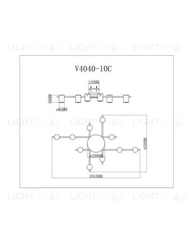 Настенно-потолочный светильник Moderli V4040-10C Kristen УТ000026031