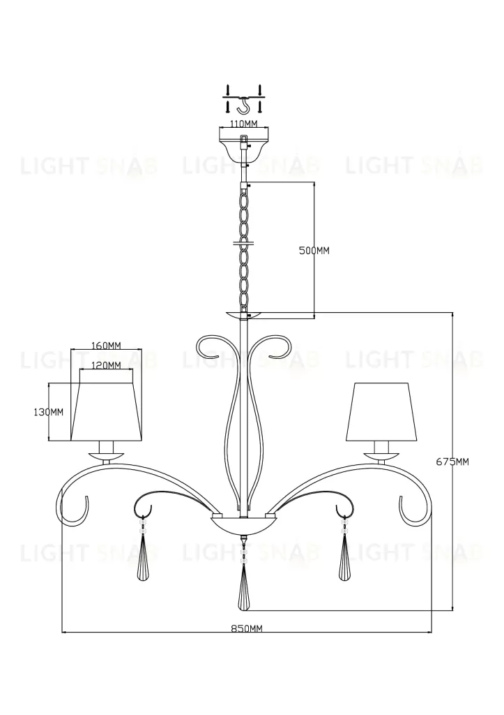 Люстра подвесная Moderli V2602-8P Aramco 8*E14*60W УТ000021563