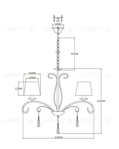 Люстра подвесная Moderli V2601-5P Aramco 5*E14*60W УТ000021562