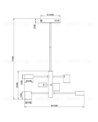 Люстра на штанге Moderli V2740-6CL Lewes 6*LED*5W УТ000023945