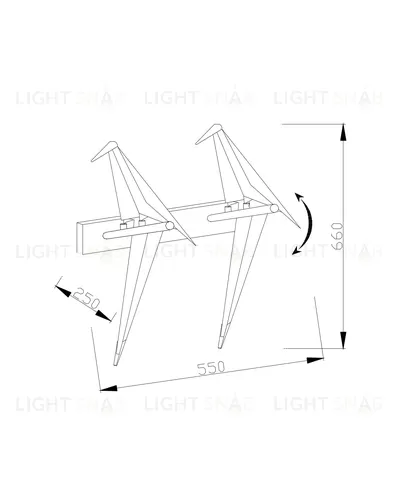 Бра светодиодное Moderli V3076-2WL origami Birds 2*LED*6W УТ000024021