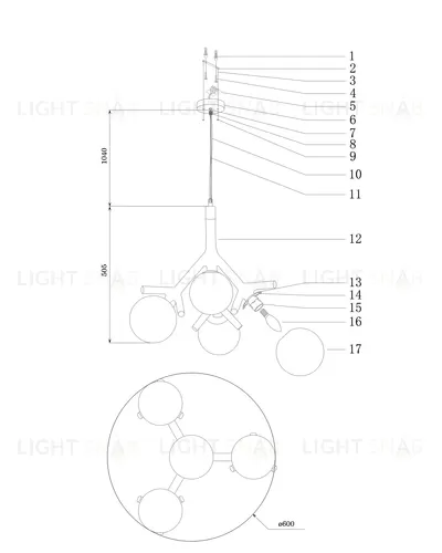 Люстра подвесная Moderli V1151-4P Circle 4*E27*60W УТ000016995