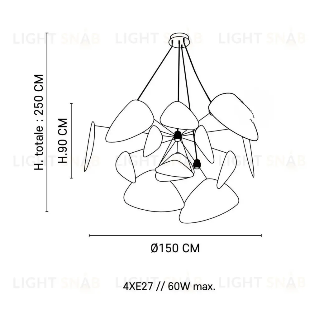 Люстра SUSPENSION SCREEN ROTIN by Market Set OL127