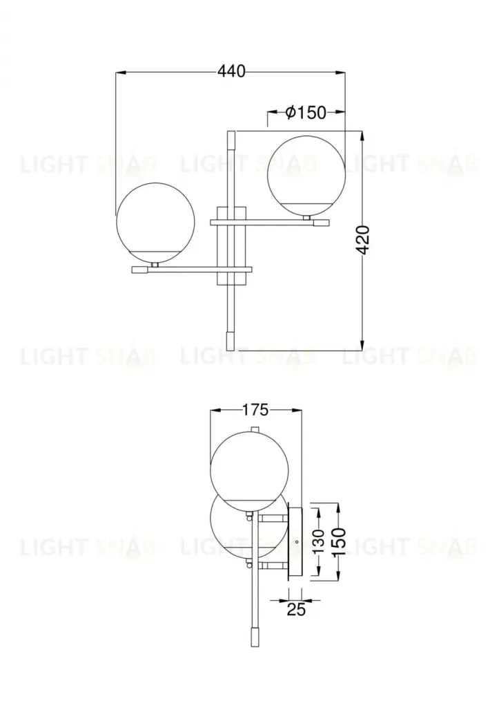 Настенный светильник (бра) NOLITEO MOD050WL-02G