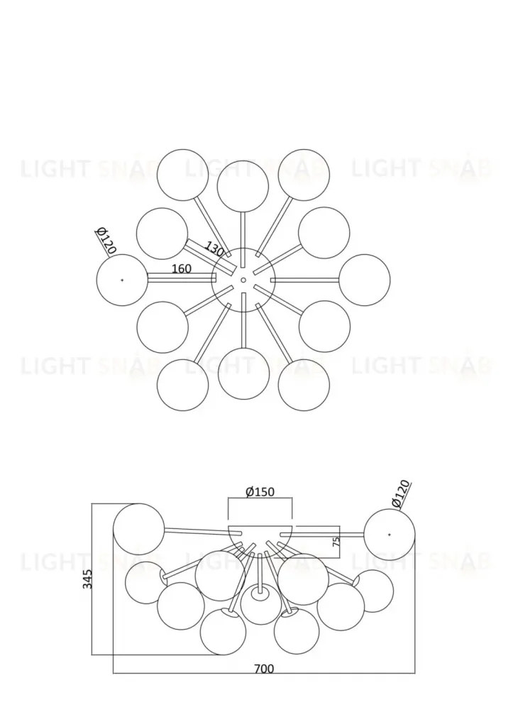 Потолочный светильник AZELIS FR5120CL-12G