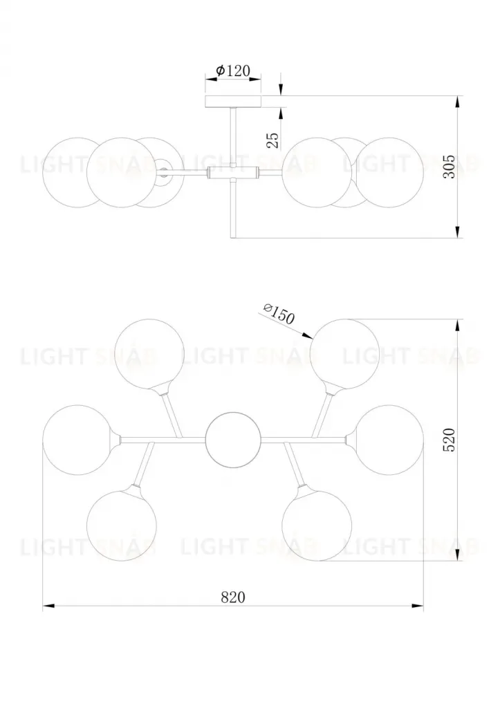 Люстра MARISOM  FR5115PL-06BZ1