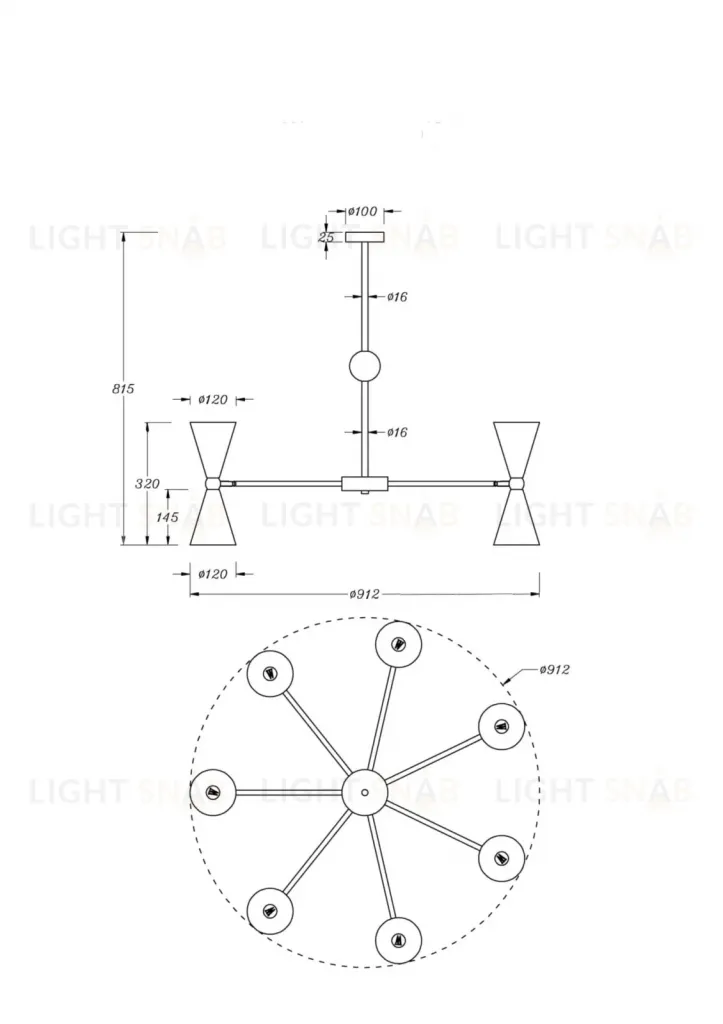 Подвесной светильник VEPPET MOD108PL-14GB