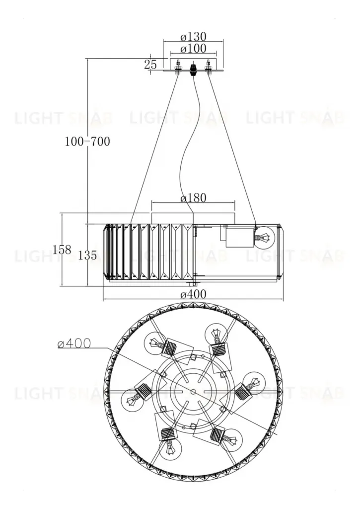 Потолочный светильник RENTOS MOD080CL-06CH