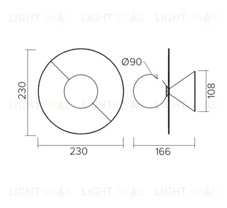 Настенный светильник (Бра) DISC AND SPHERE by Atelier Areti OW161