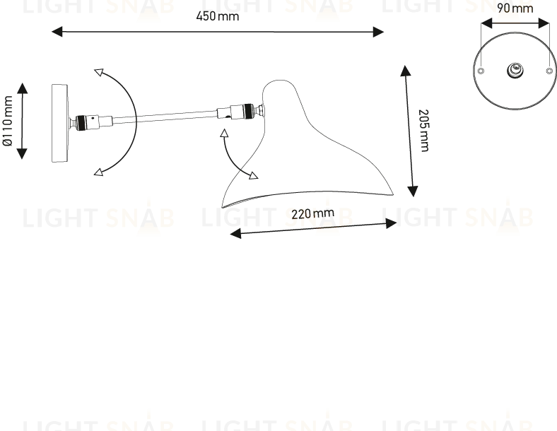 Настенный светильник (Бра) MANTIS BS5 by DCW Editions OW842