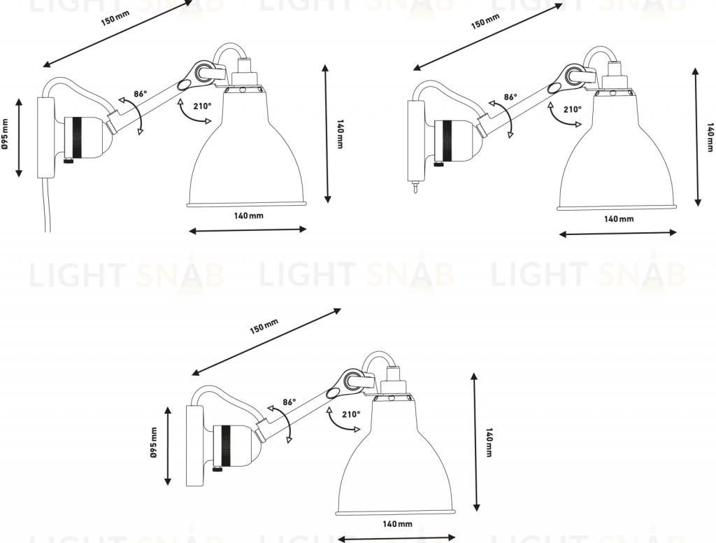 Настенный светильник (Бра) LAMPE GRAS by DCW Editions OW170