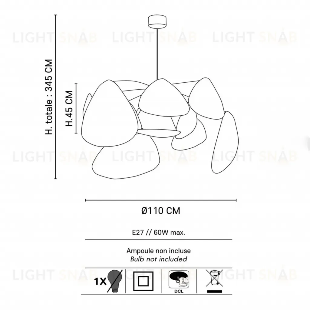 Люстра SUSPENSION SCREEN MURANO by Market Set OL125