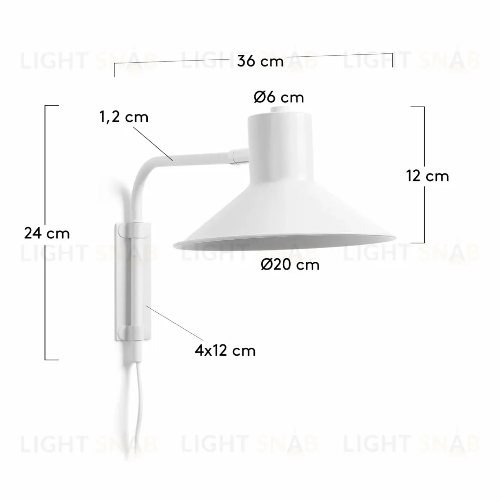 PLASS Настенный светильник металлический белый AA2386R05 Plass 063835