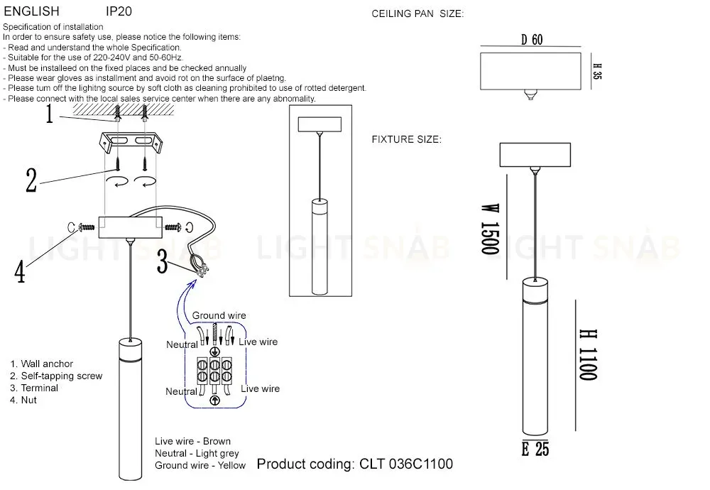 Светильник встроенный CLT 036 CLT 036C1100 GO