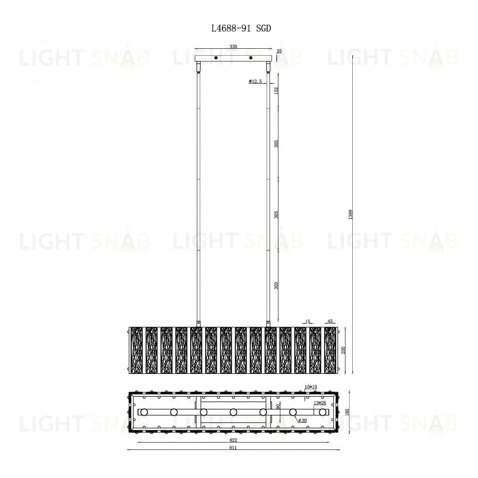 Подвесная люстра iLAMP Panorama L4688-91 SGD
