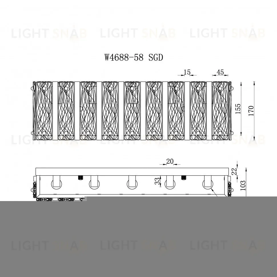 Светильник настенный Panorama W4688-58 SGD