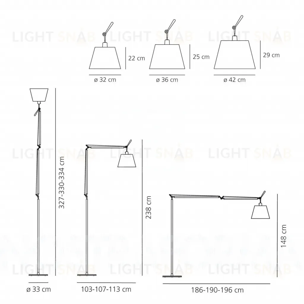 Напольный светильник Tolomeo Mega by Artemide 0564010A+0780030A+0779010A