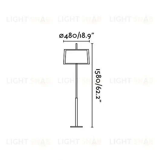 Торшер Saba nickel+black 68547 68547