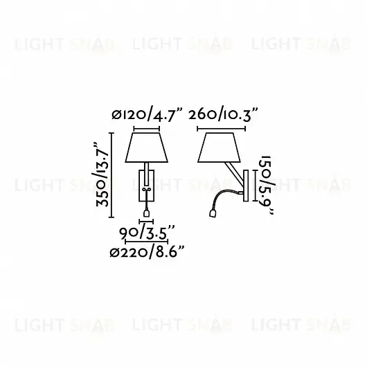 Светильник настенный Moma chrome+black 68507 68507