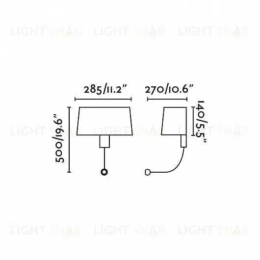 Светильник настенный Hotel chrome+black 29946 29946