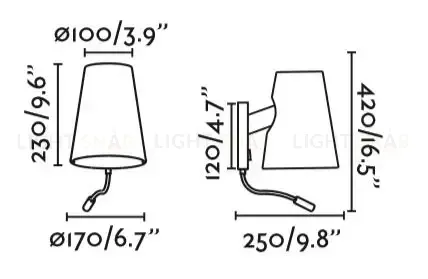 Светильник настенный Lupe black+beige 20032-88 20032-88