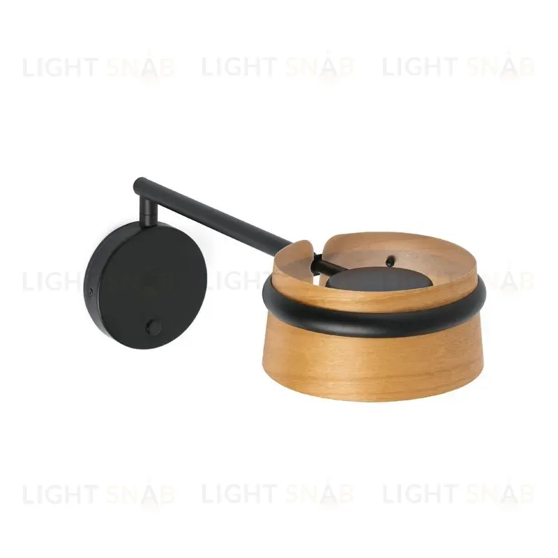 Светильник настенный Loop black+wood 29566 29566
