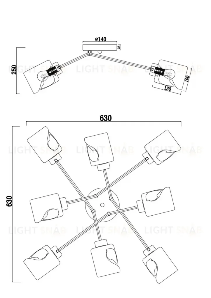 Потолочный светильник IBETA FR5095CL-08G