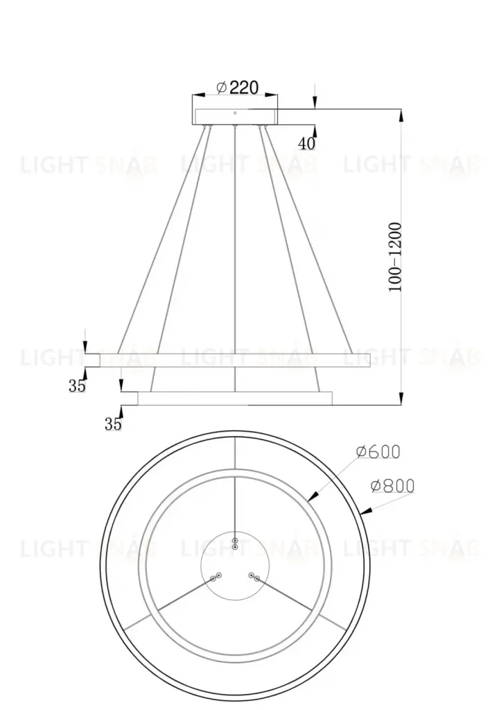 Подвесной светильник RIMET MOD058PL-L74BS4K