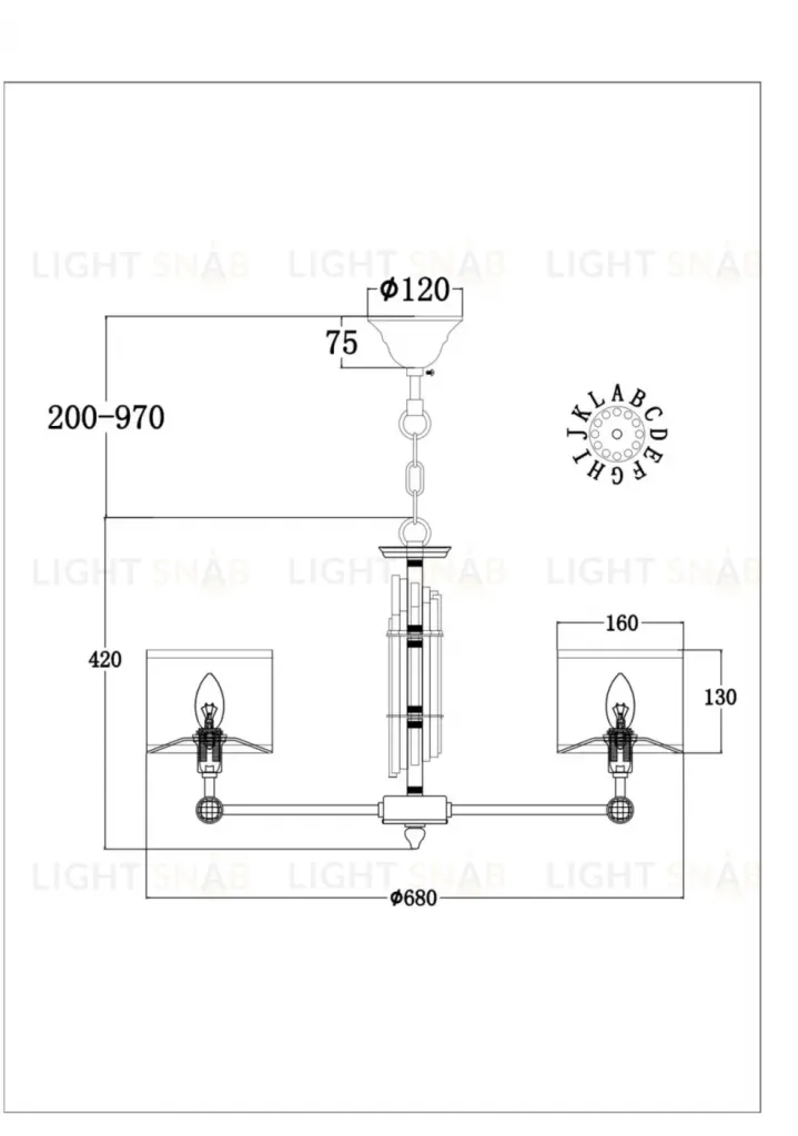 Люстра ALOPO  MOD088PL-06BS