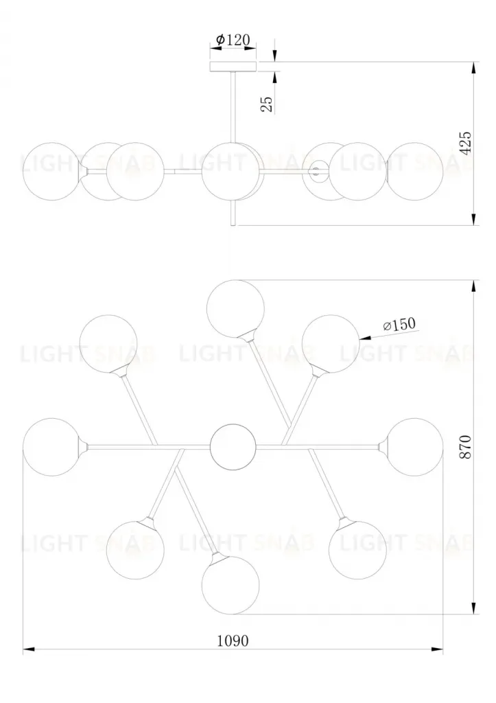 Люстра MARISOM  FR5115PL-08BZ