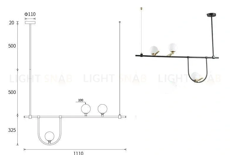 Дизайнерский светильник Noa GL-1359