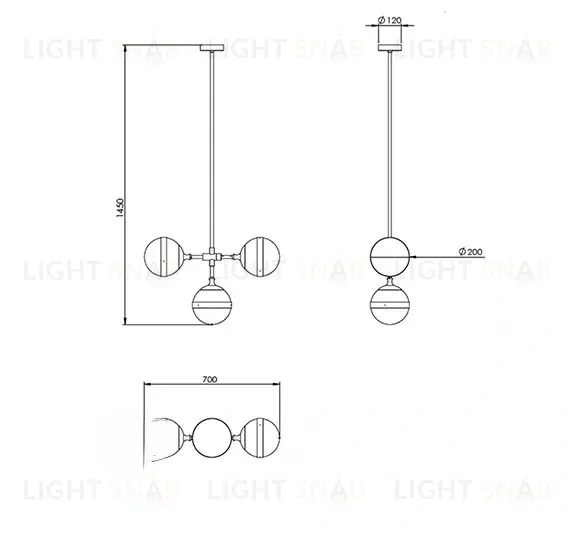 Дизайнерская люстра BLACK RA L1683