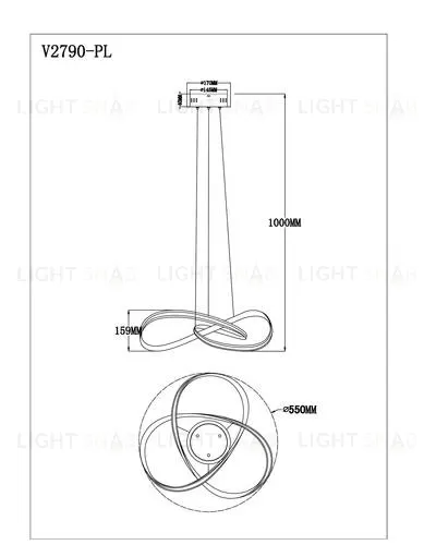 Светодиодная подвесная люстра с пультом Moderli V2790-PL Tiara LED 96W УТ000021619