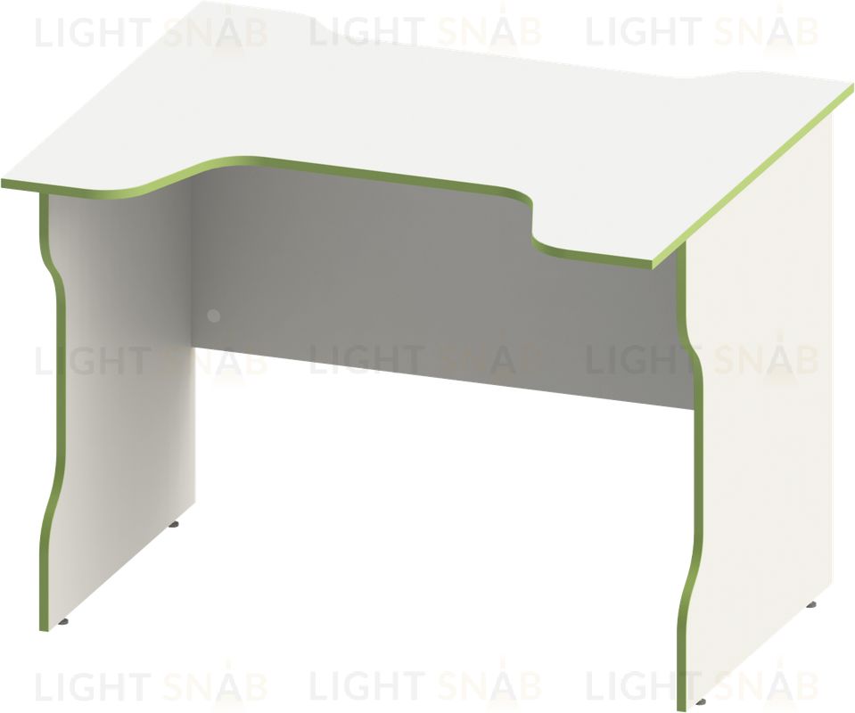 Стол компьютерный ВАРДИГ K2 100x82, белый/лайм S00593