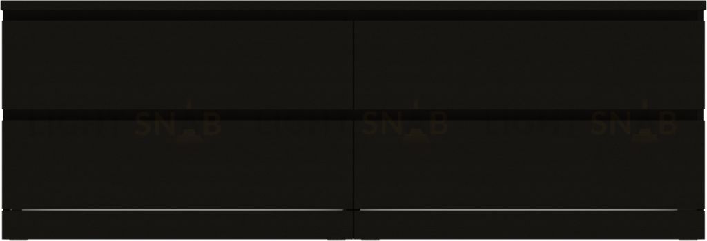 Комод Варма 4Д низкий с четырьмя выдвижными ящиками, цвет ясень черный S00272